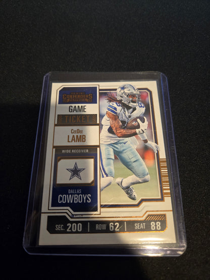 CeeDee Lamb Panini Contenders Game Ticket (Bronze) #27