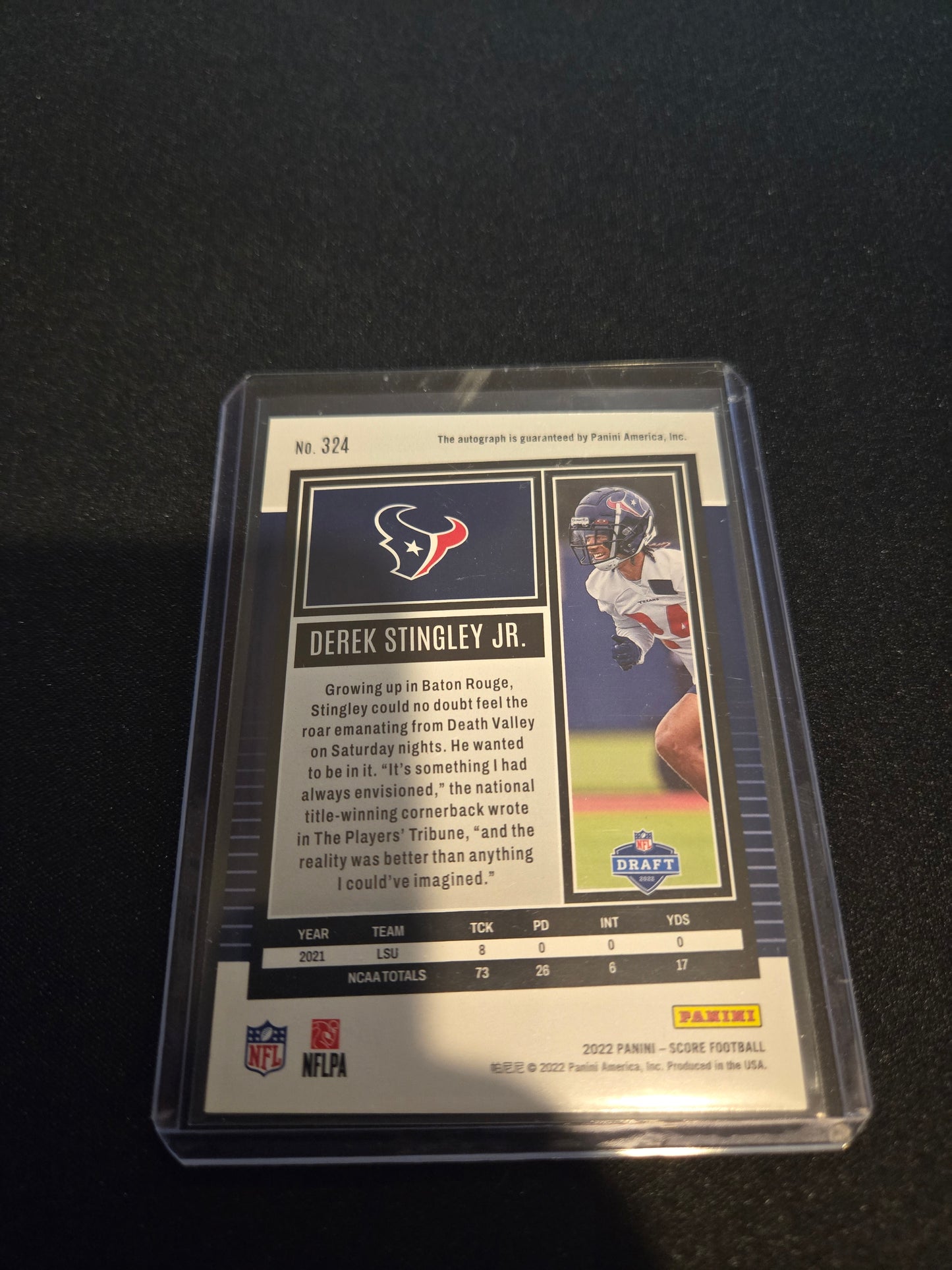 Derek Stingley Jr. Score Rookie Signature #324