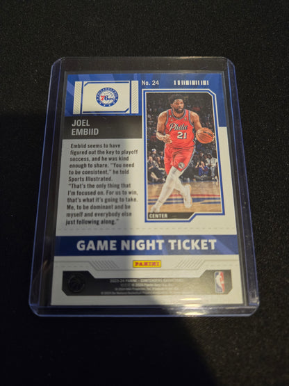 Joel Embiid Panini Contenders Game Night Ticket #24