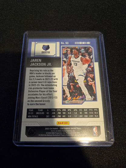 Jaren Jackson Jr. Panini Contenders Game Ticket (Red) #93