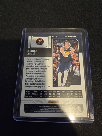 Nikola Jokic Panini Contenders Game Ticket (Green) #1