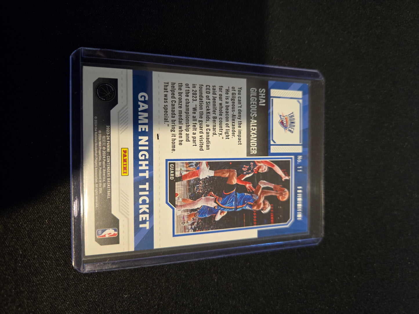 Shai Gilgeous-Alexander Panini Contenders Game Night Ticket #11