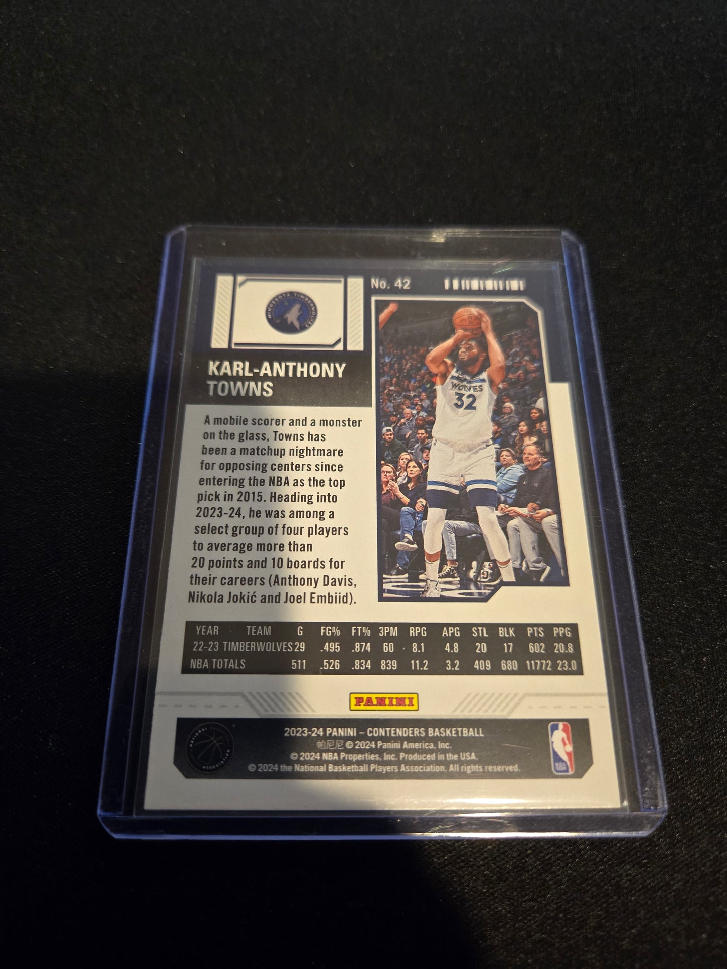 Karl Anthony-Towns Panini Contenders Game Ticket (Red) #42