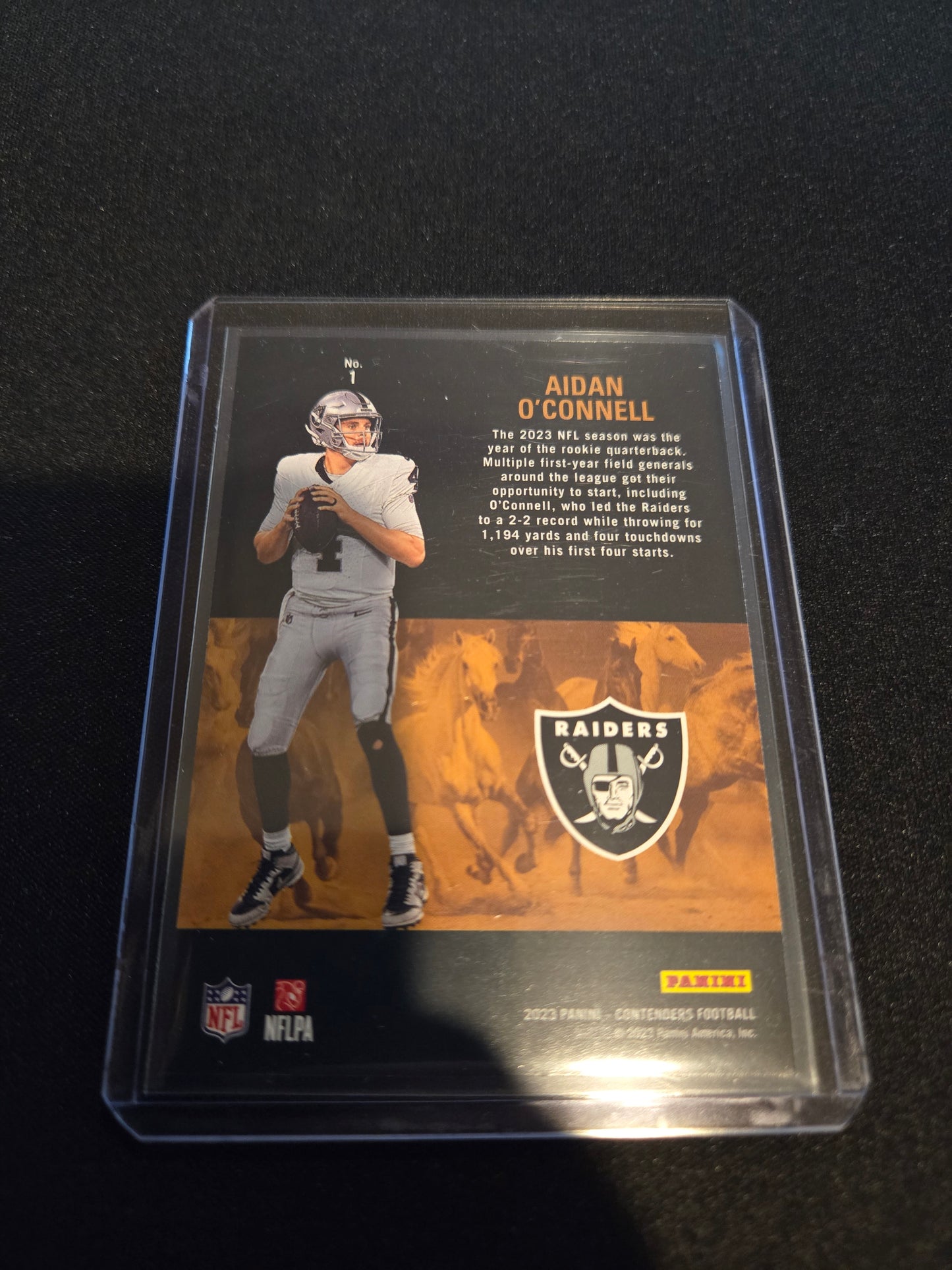 Aidan O'Connell Panini Contenders Rookie Stallions #1