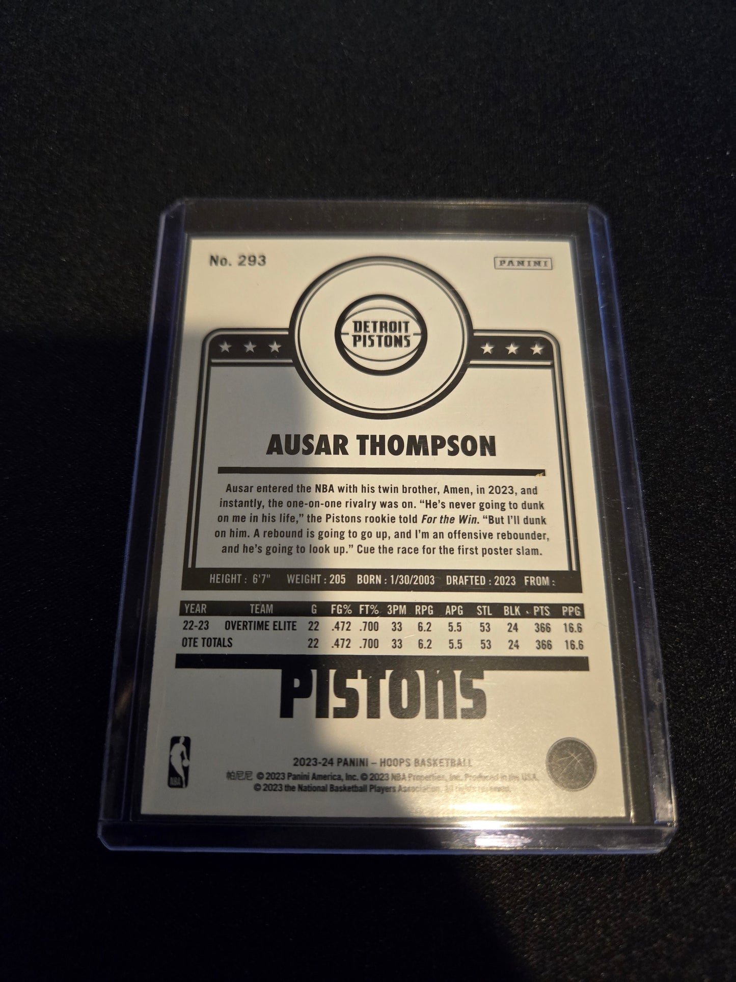 Ausar Thompson NBA Hoops Rookie #293 (Winter)