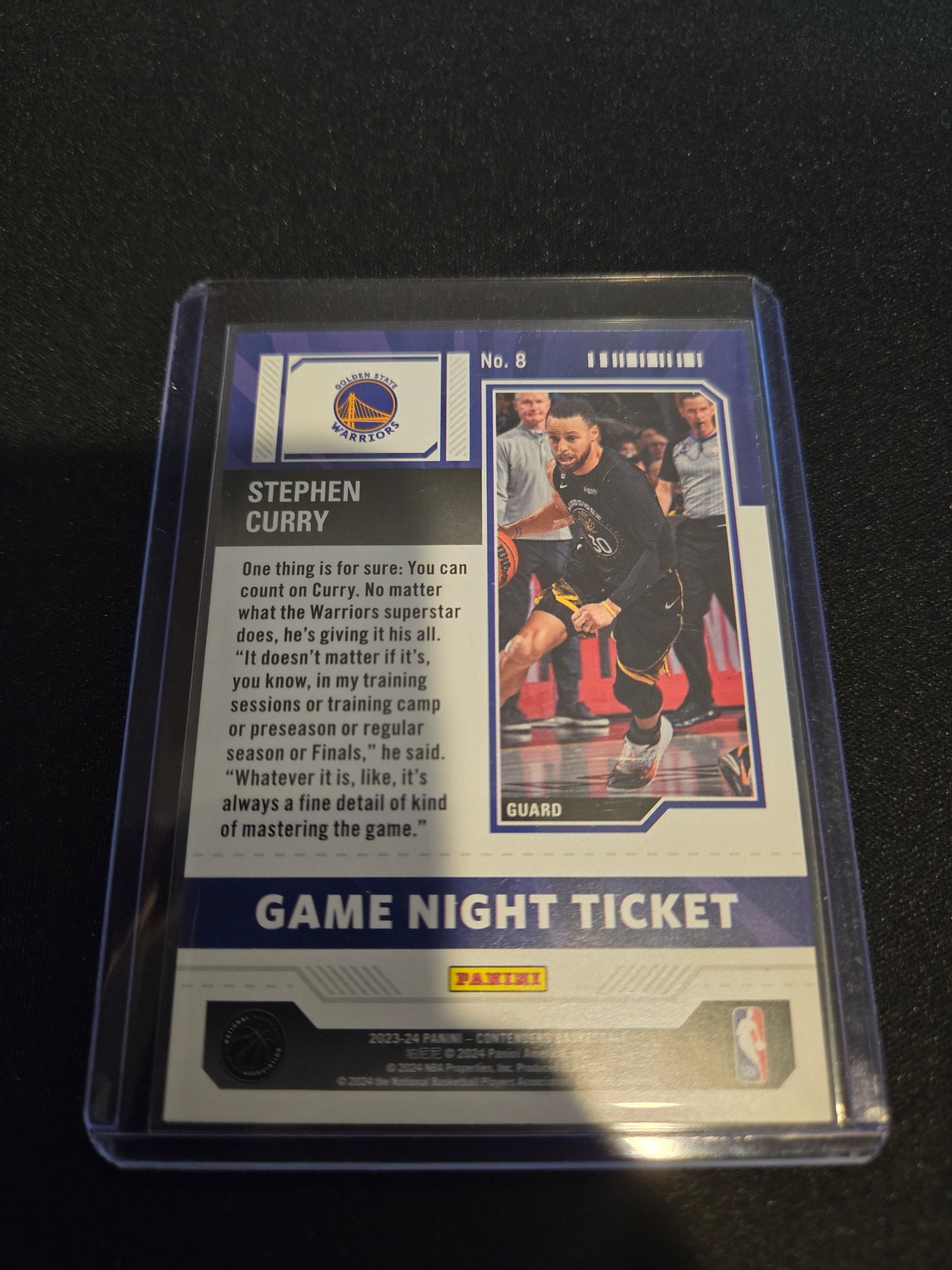 Stephen Curry Panini Contenders Game Night Ticket #8