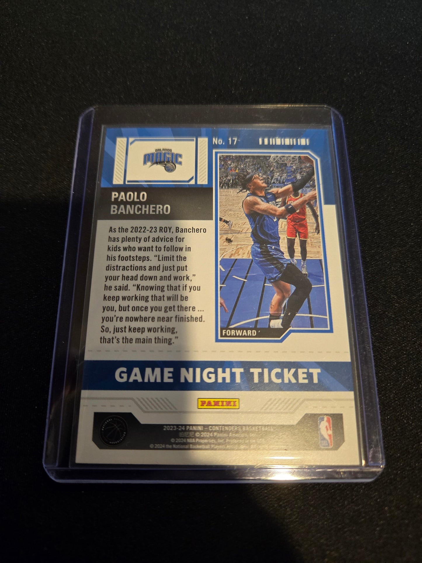 Paolo Banchero Panini Contenders Game Night Ticket #17