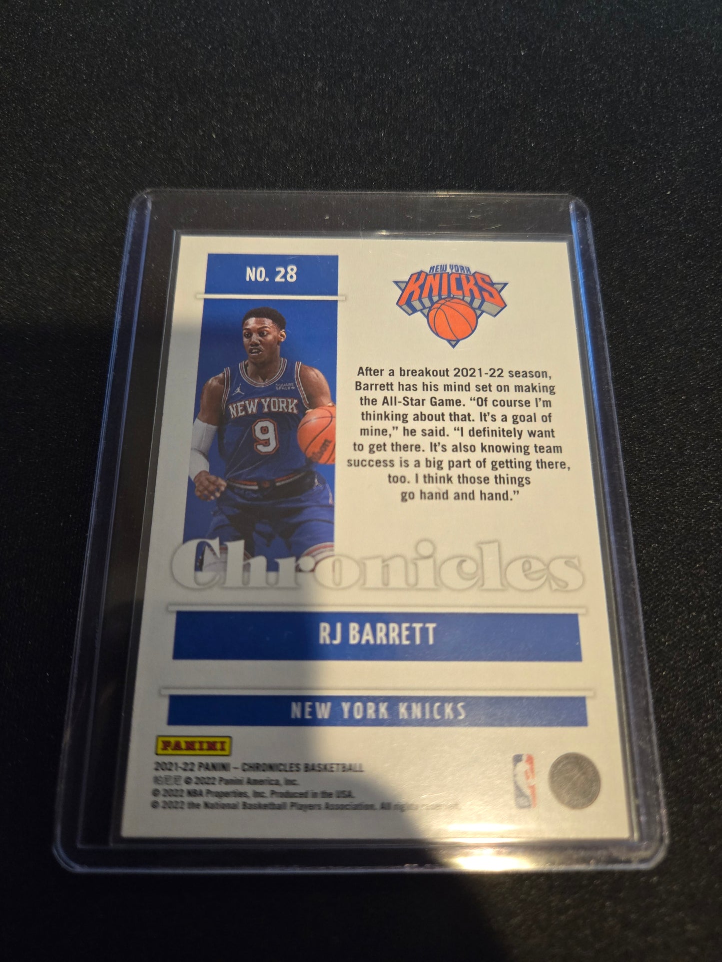 RJ Barrett Panini Chronicles (Bronze) #28