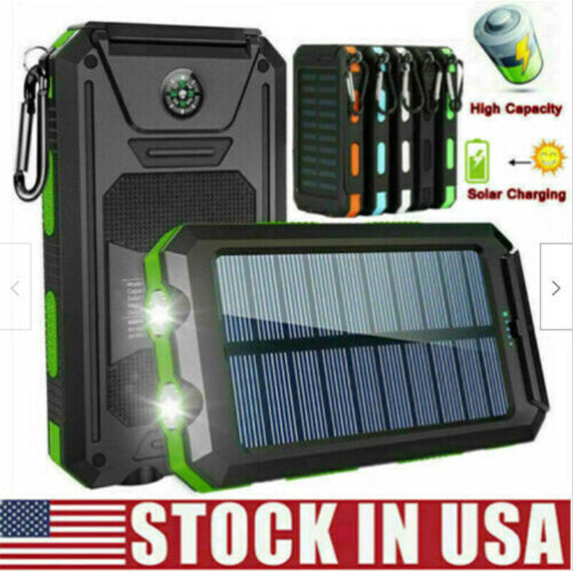 10,000Mah Dual USB Portable Solar Battery Charger Solar Power Bank for Phone