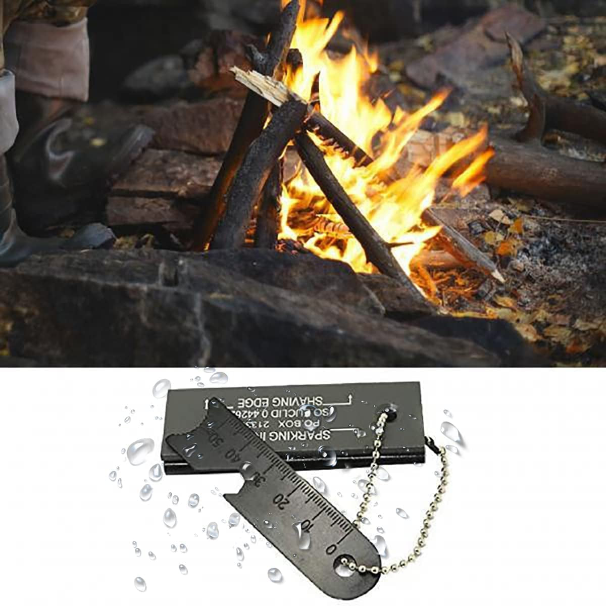 Fire Starter, Magnesium Survival Flint Tool Emergency Survival Kits Waterproof Firestarter for Camping/Hiking/Emergency - 3Pack