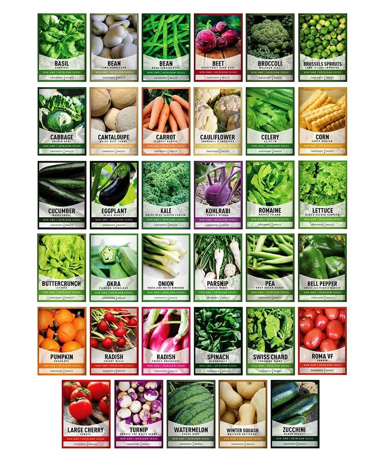 Gardeners Basics, Survival Vegetable Seeds Garden Kit over 16,000 Seeds Non-G...