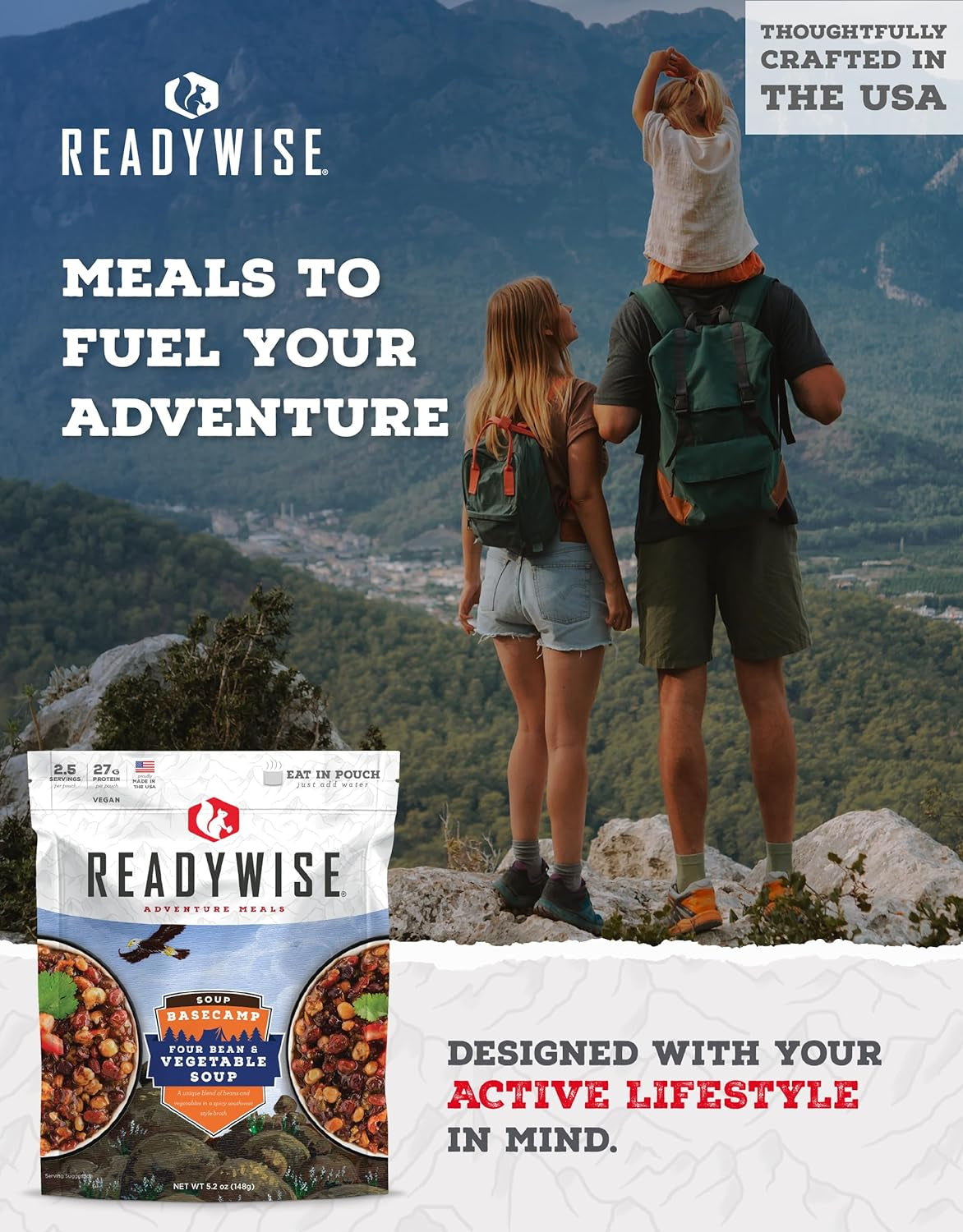 - Adventure Meal, Bean & Vegetable Soup, 2 Servings, Pack of 1, Emergency Preparedness, Freeze Dried Food, MRE, Snack Pack or Emergency Food, Backpacking, Camping, Hiking, And, Survival Food