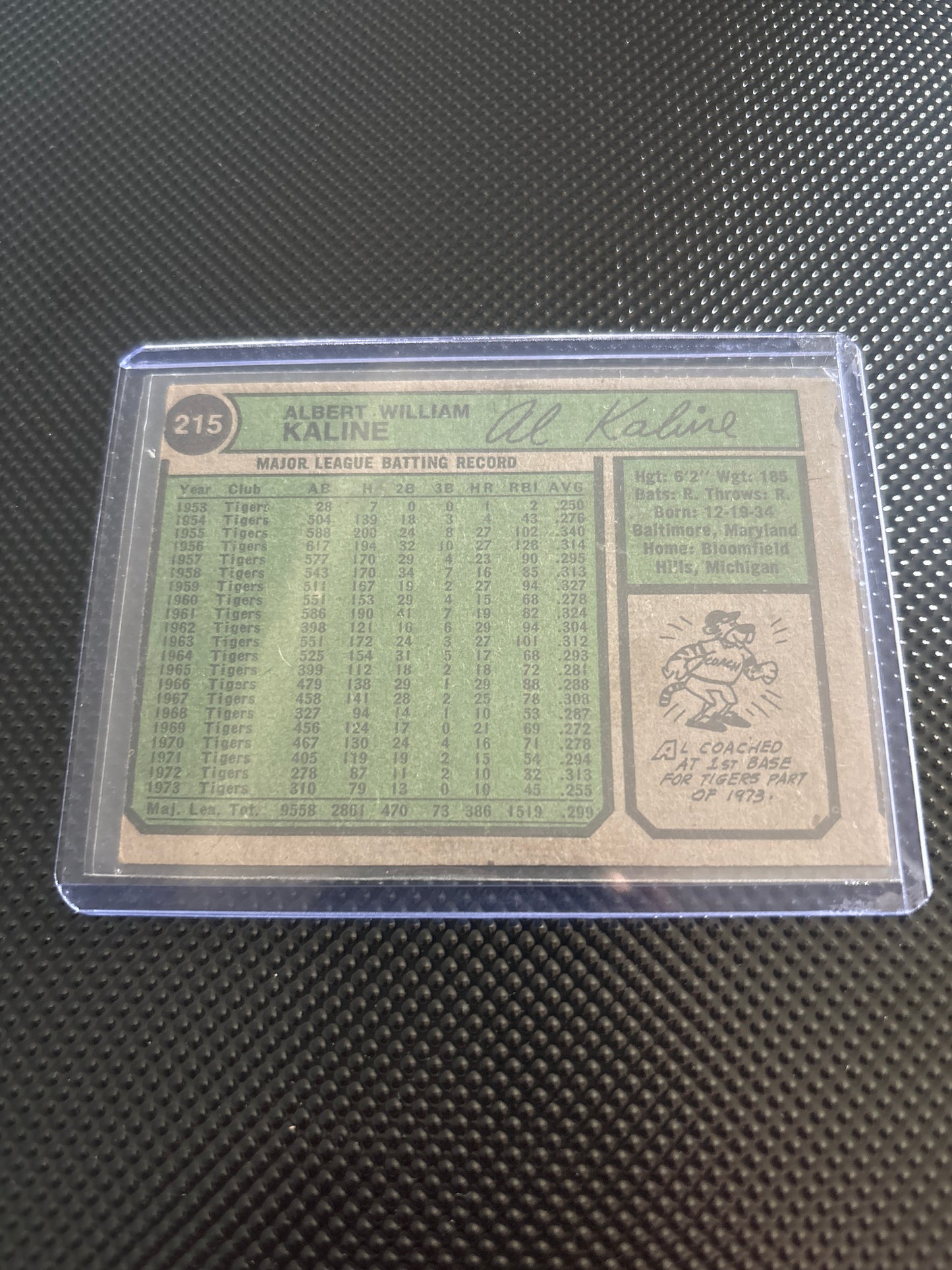 Al Kaline 74 Topps #215