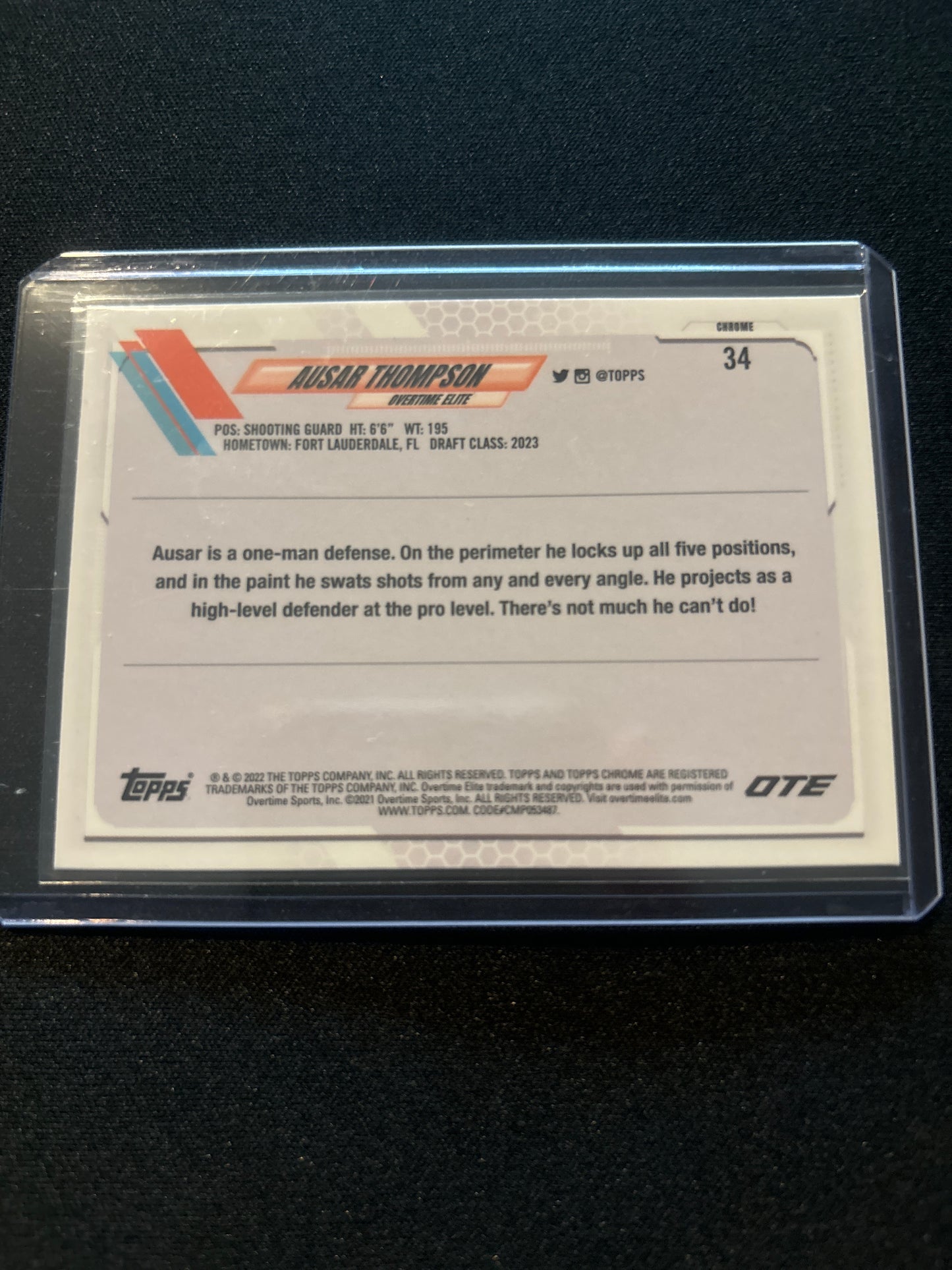 Ausar Thompson Topps Chrome OTE #34 (Ray Wave)