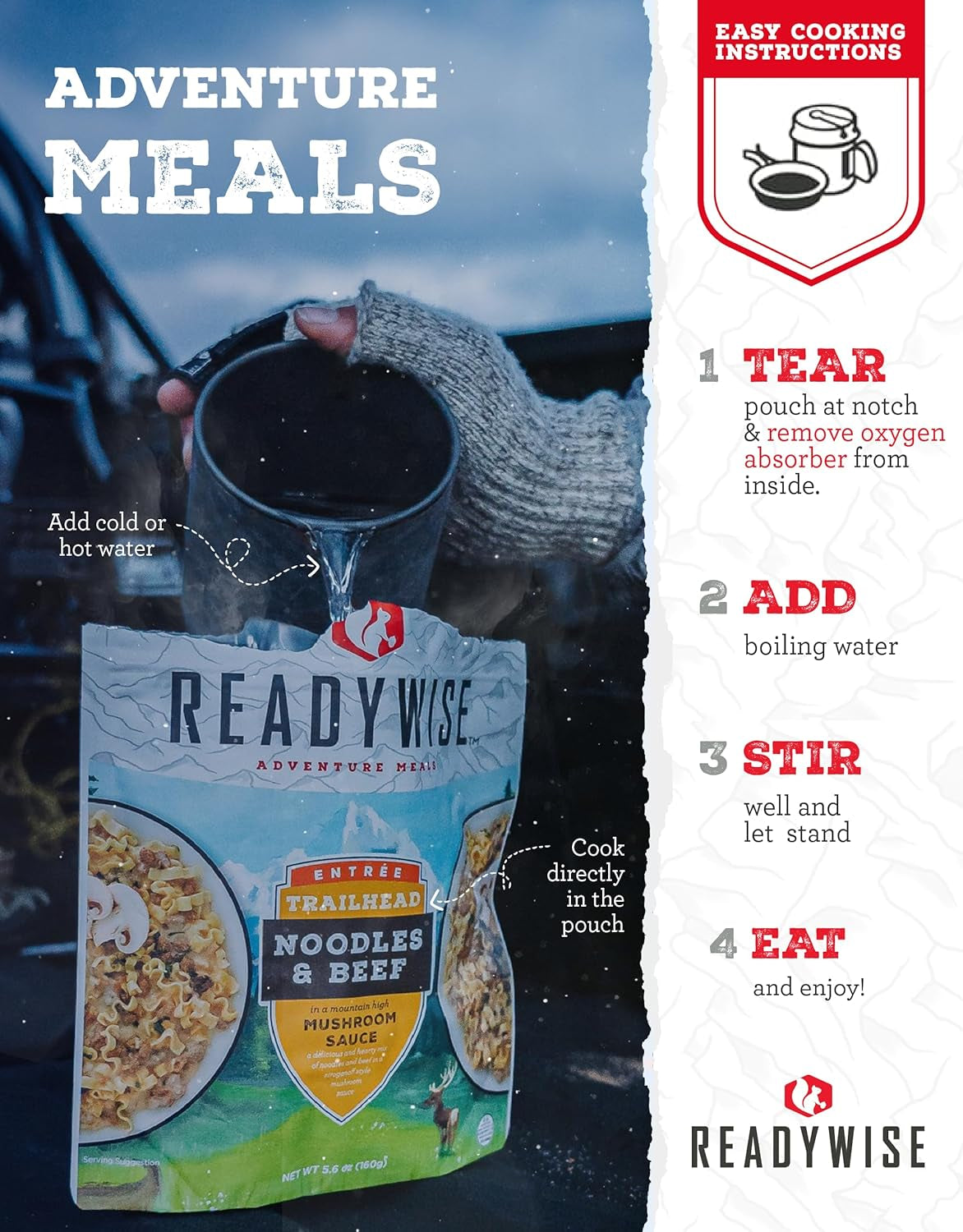 - Adventure Meal, Bean & Vegetable Soup, 2 Servings, Pack of 1, Emergency Preparedness, Freeze Dried Food, MRE, Snack Pack or Emergency Food, Backpacking, Camping, Hiking, And, Survival Food