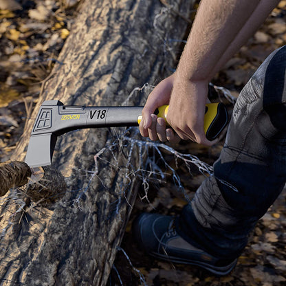 V18 Chopping Axe, 18-Inch Lightweight Fiber-Glass Composite Handle & Ergonomic TPR Grip | Protective Carrying Sheath Included (LX-V18)