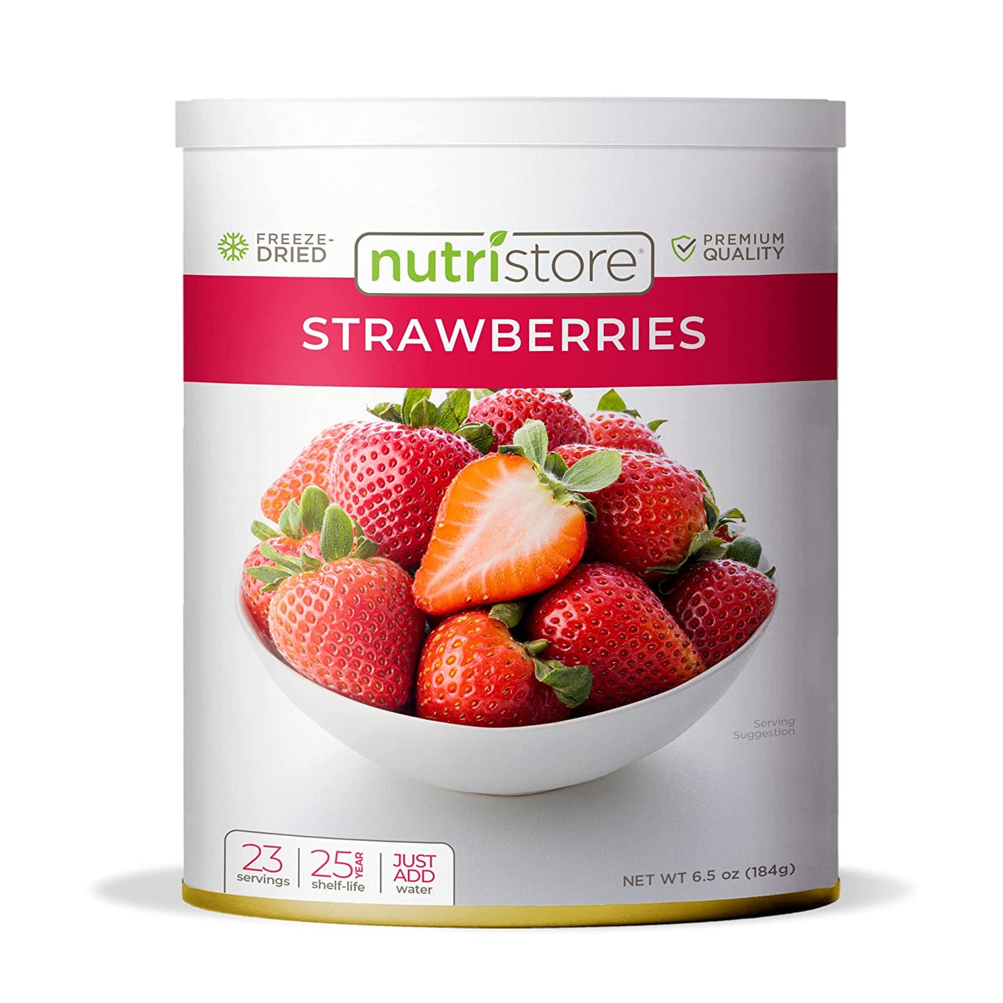 Freeze Dried Strawberries | 100% Natural, Healthy Fruit Snacks Bulk | Premium Quality & Crispy Fresh Taste | Emergency Survival Food Supply | #10 Can | 23 Servings | 25 Year Shelf Life