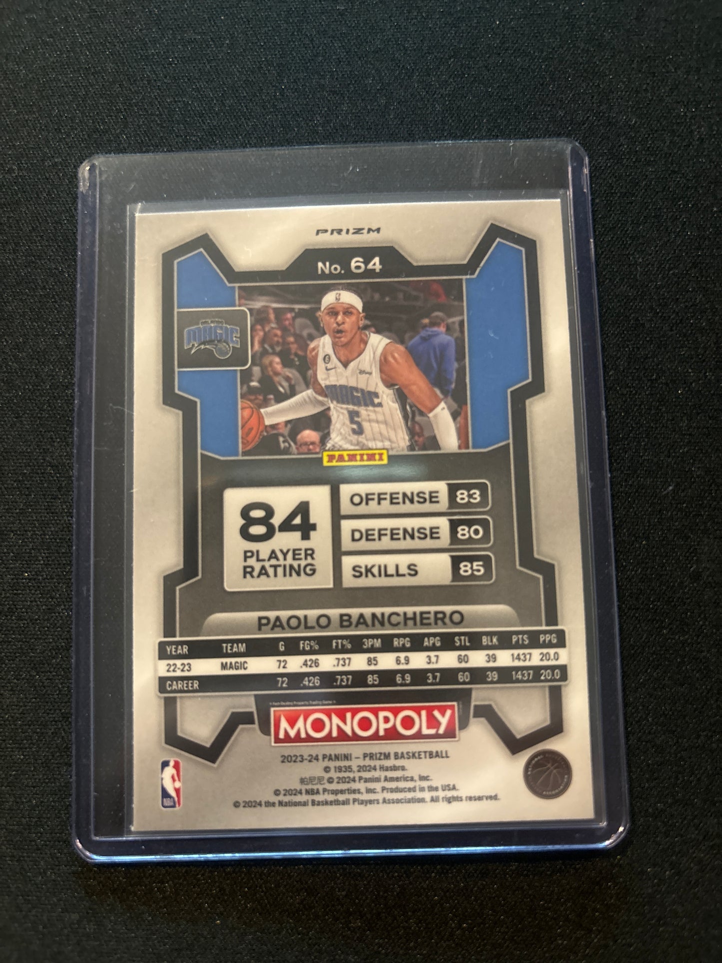 Paolo Banchero Monopoly Prizm #64 (Purple)