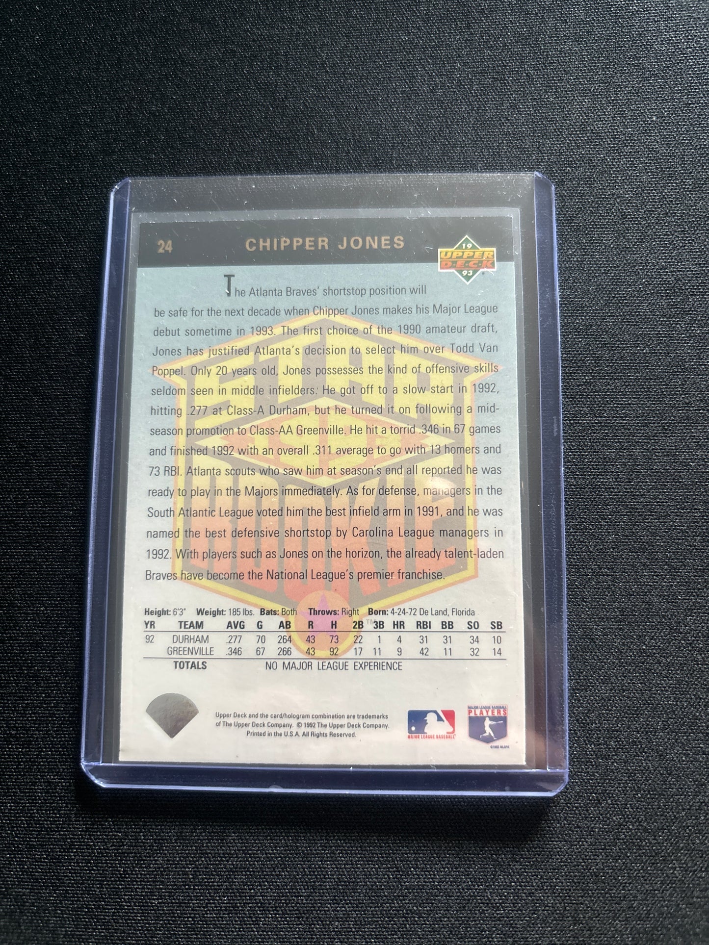 Chipper Jones Upper Deck Super Rookie #24