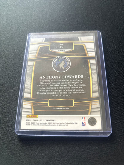 Anthony Edwards Panini Select (Green White Purple Prizm) #49