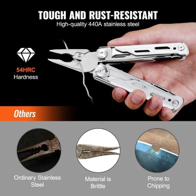 440A Stainless Steel Multi Tool Pliers Set - 16-In-1 and 17-In-1 - Elevate Outdoor Experiences