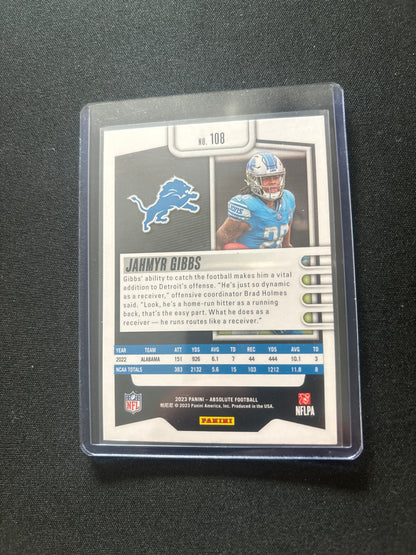 Jahmyr Gibbs Panini Absolute Rookie #108