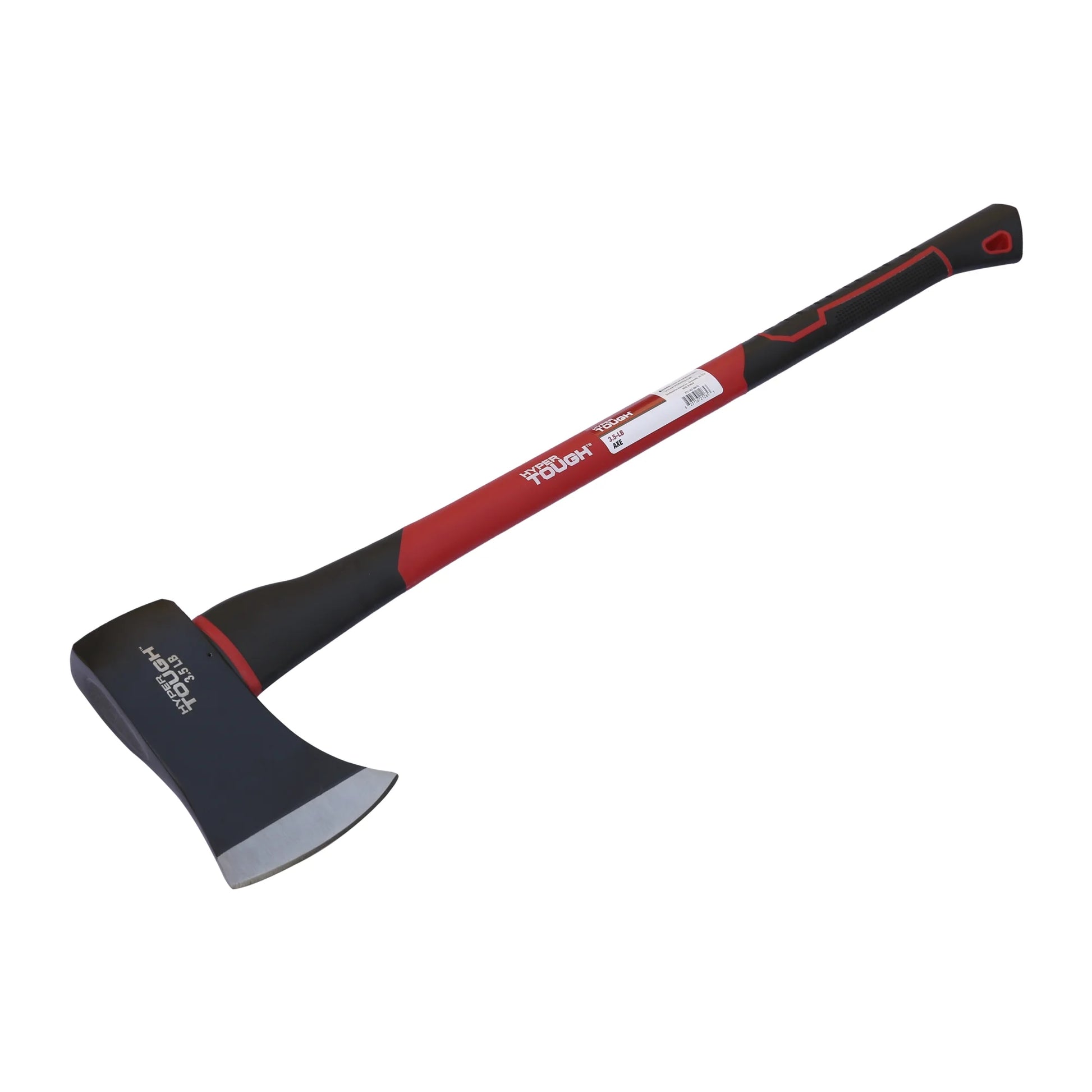 3.5 Lb Single Bit Axe with Red & Black Double Injection Fiberglass 34" Handle