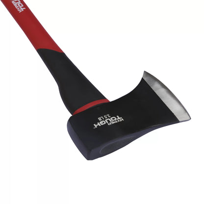 3.5 Lb Single Bit Axe with Red & Black Double Injection Fiberglass 34" Handle