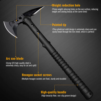 ABS Handle Tactical Axe Outdoor Camping Survival Axe Chopping Trees Self-Defense Multi-Function Rescue High-End Axe