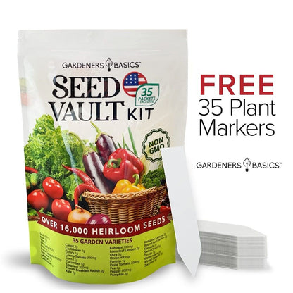 Gardeners Basics, Survival Vegetable Seeds Garden Kit over 16,000 Seeds Non-G...