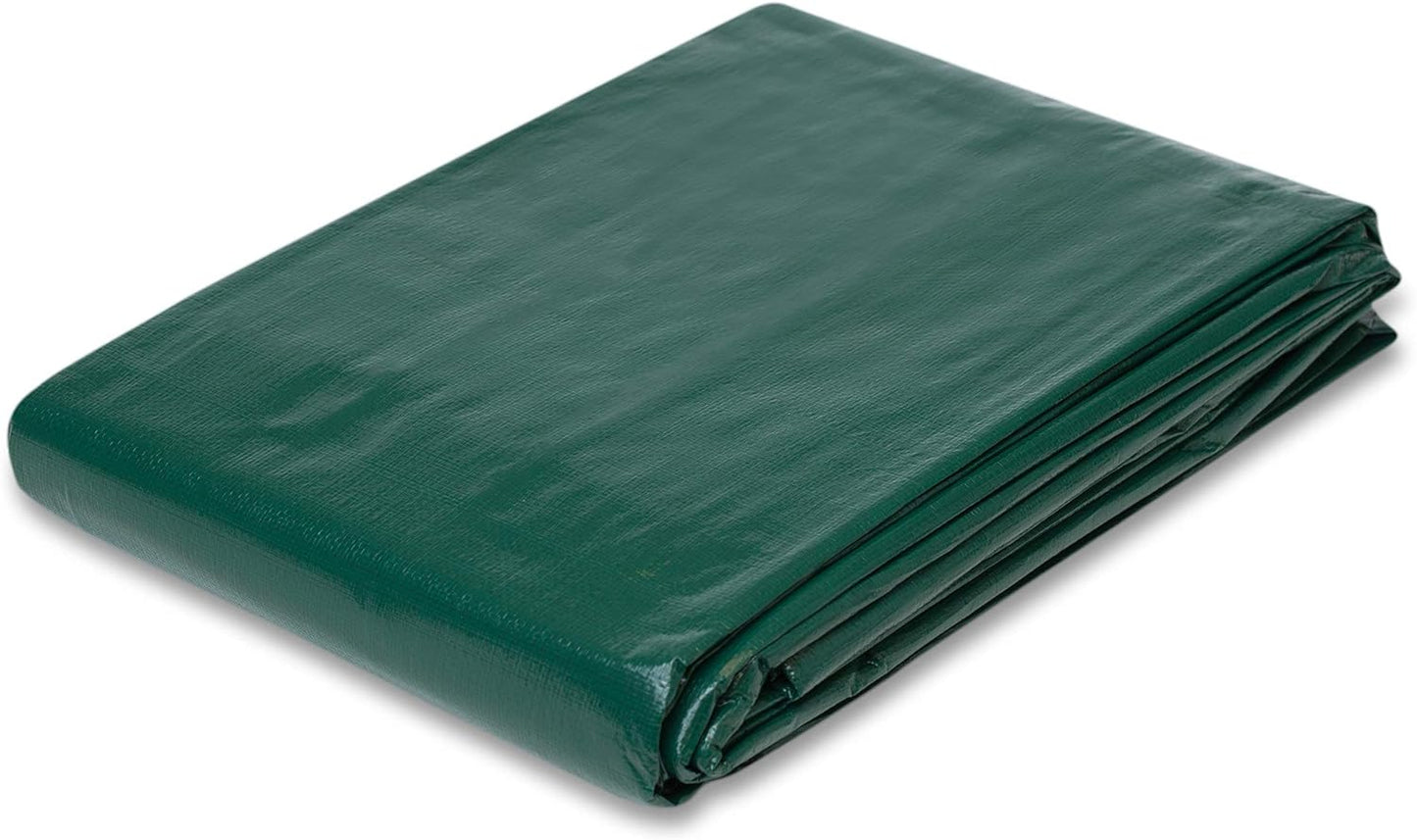 Heavy Duty Waterproof, Rustproof Grommets, Industrial & Commercial Use Poly Tarp, Green Silver, 16 by 20 Feet