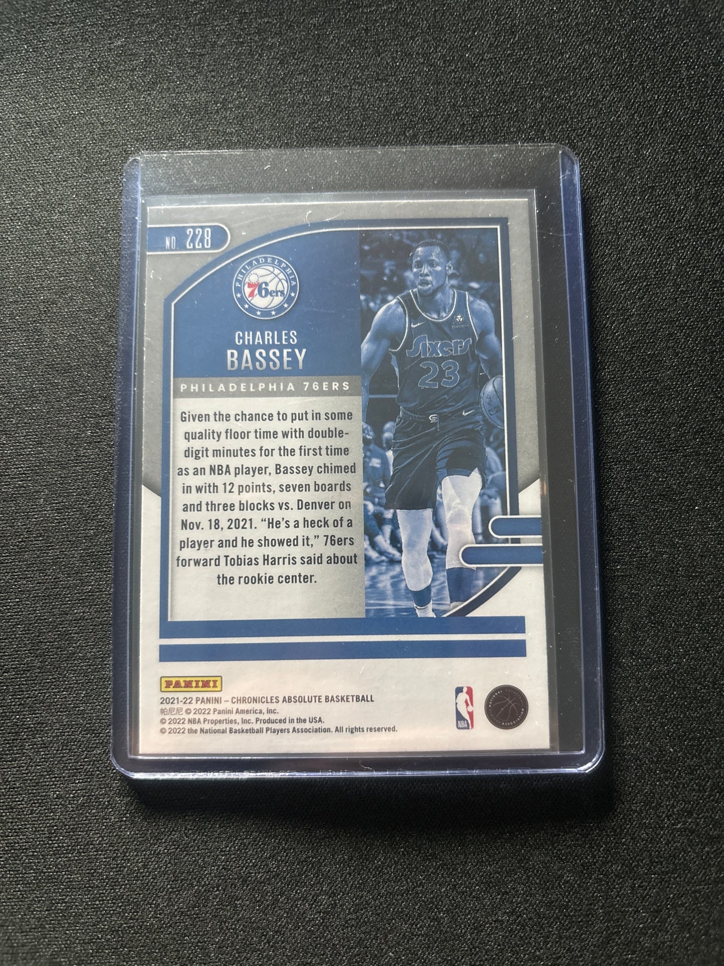 Charles Bassey Panini Chronicles Absolute Rookie #228 (Gold)