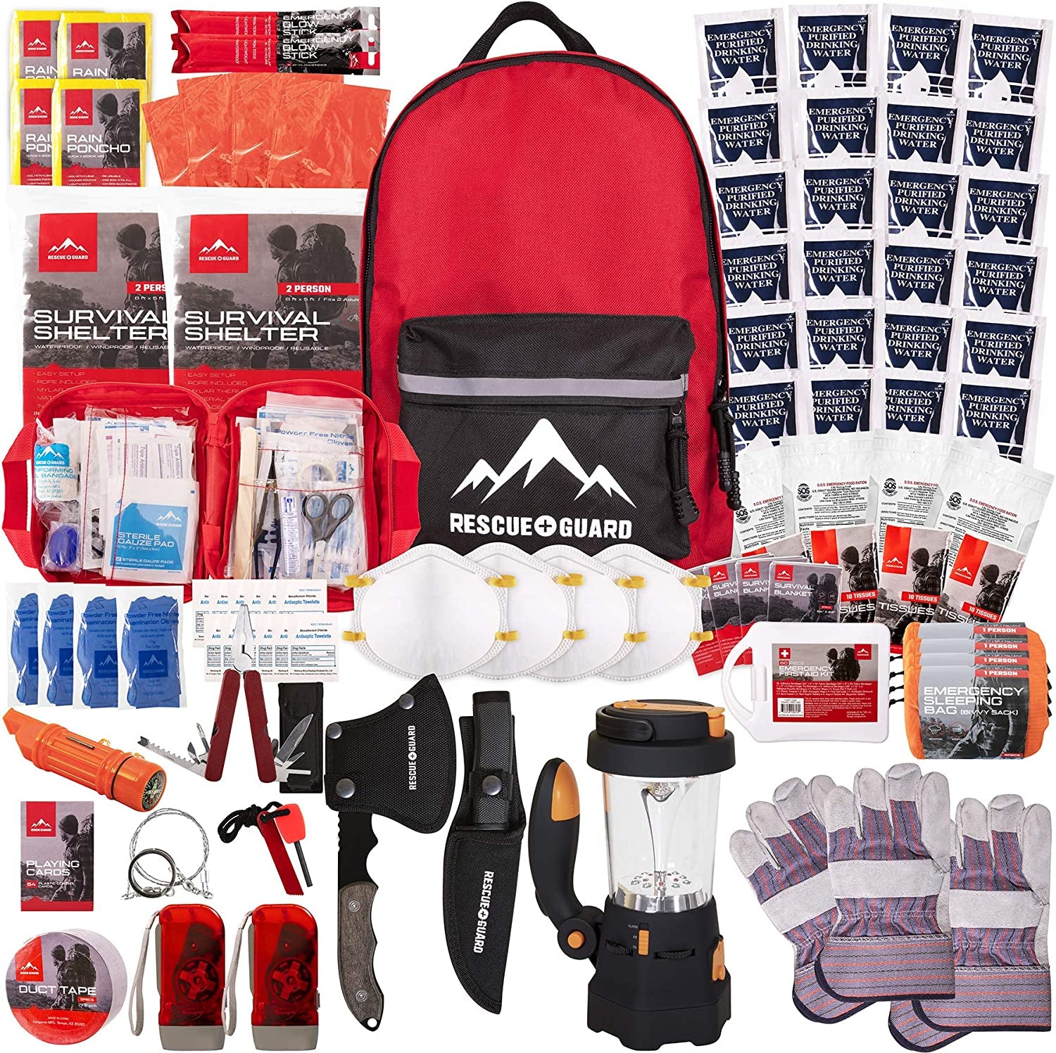 First Aid Kit Hurricane Disaster or Earthquake Emergency Survival Bug Out Bag Supplies for Families - 72 Hours of Disaster Preparedness Supplies