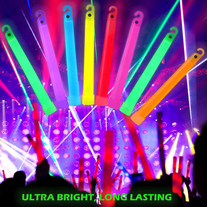 Ultra Bright Large Glow Sticks - Long Last Lighting over 12 Hours for Parties and Kids Playing, Emergency Light Sticks for Hurricane Supplies, Earthquake, Survival Kit and More