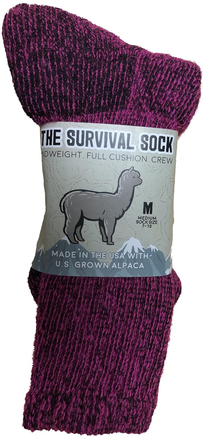 Alpaca Survival Socks, Fuchsia Pink (Medium)