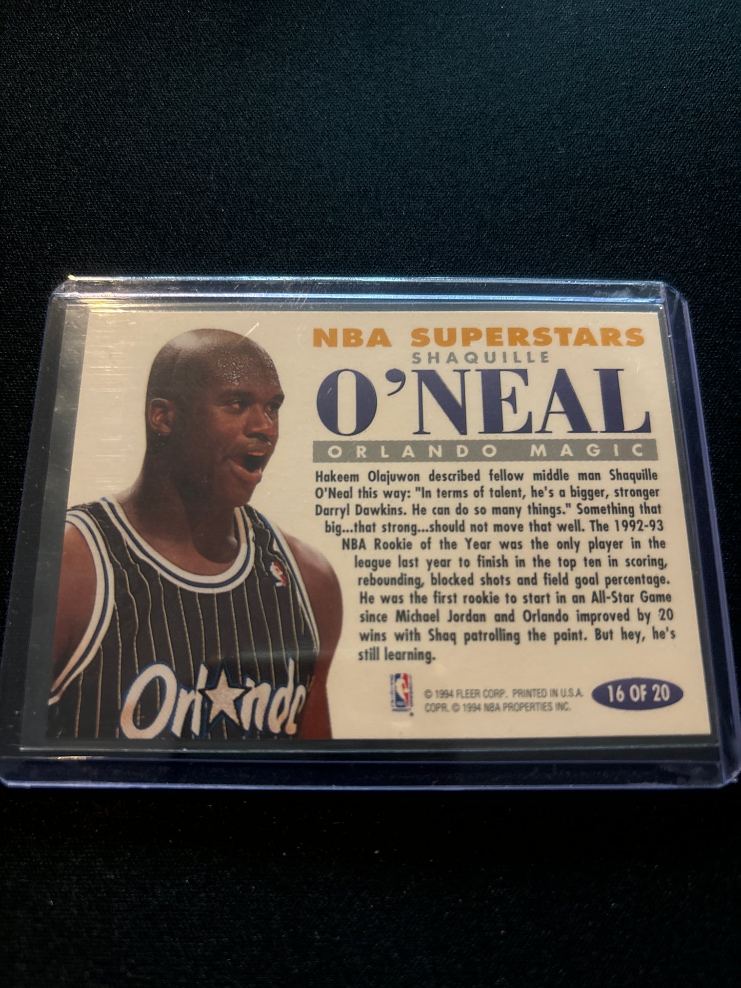 Shaquille O'Neal Fleer NBA Superstars 16 of 20