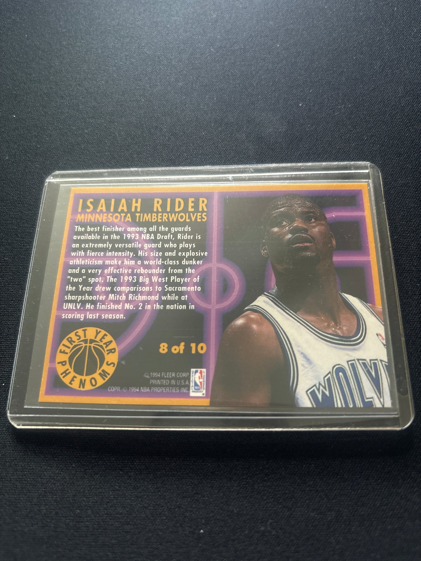 Isaiah Rider Fleer First Year Phenoms 8 of 10