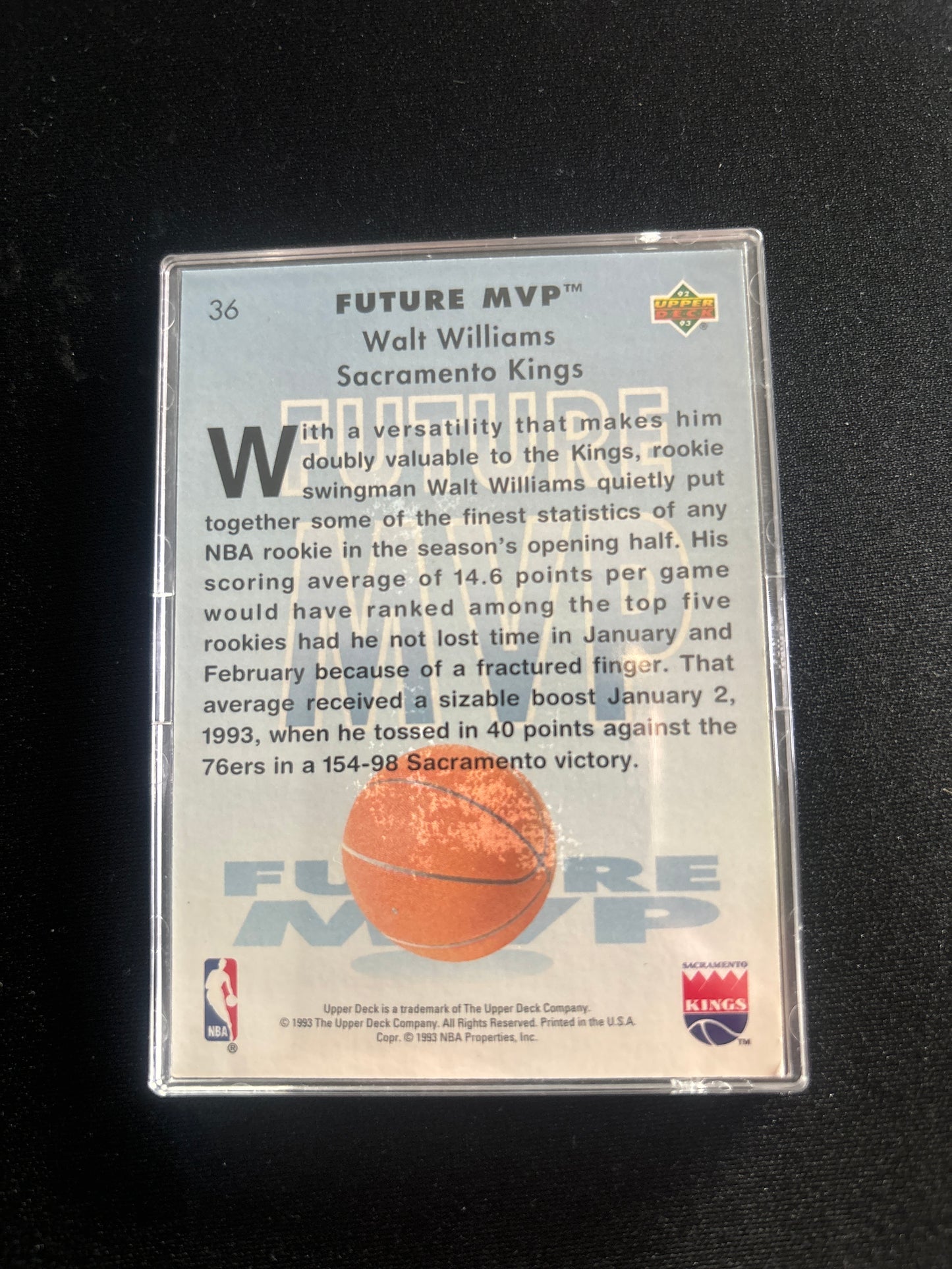 Walt Williams Upper Deck Future MVP Hologram #36