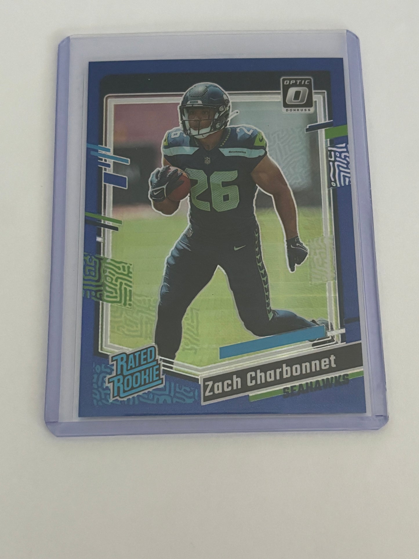 Zach Charbonnet Donruss Optic Rookie (Blue Hyper) #294