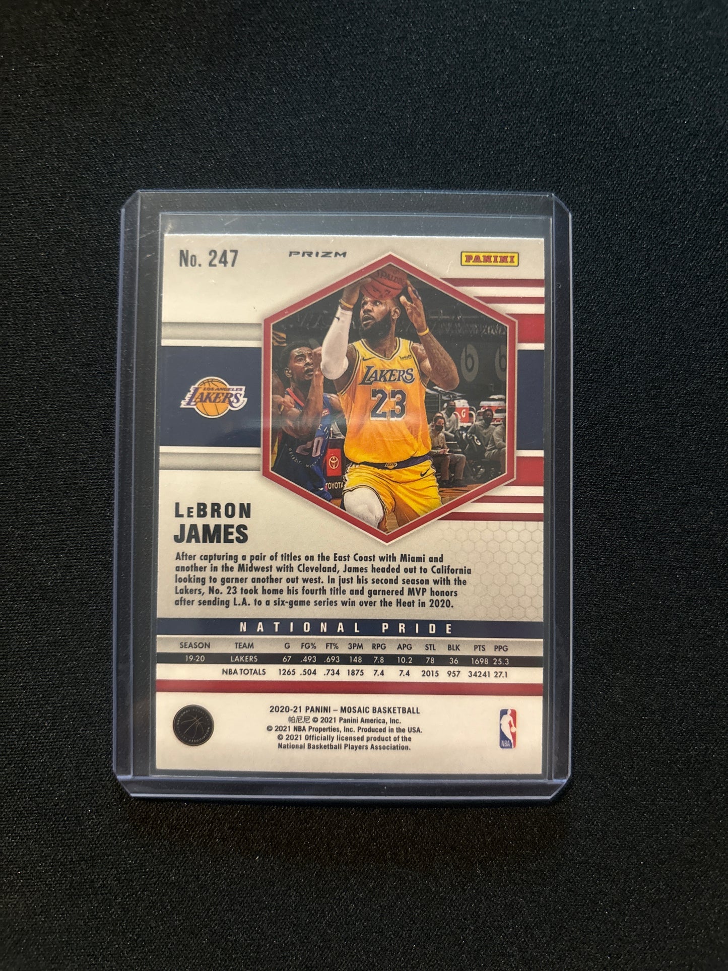 Lebron James Panini Mosaic National Pride #247 (Reactive Blue)