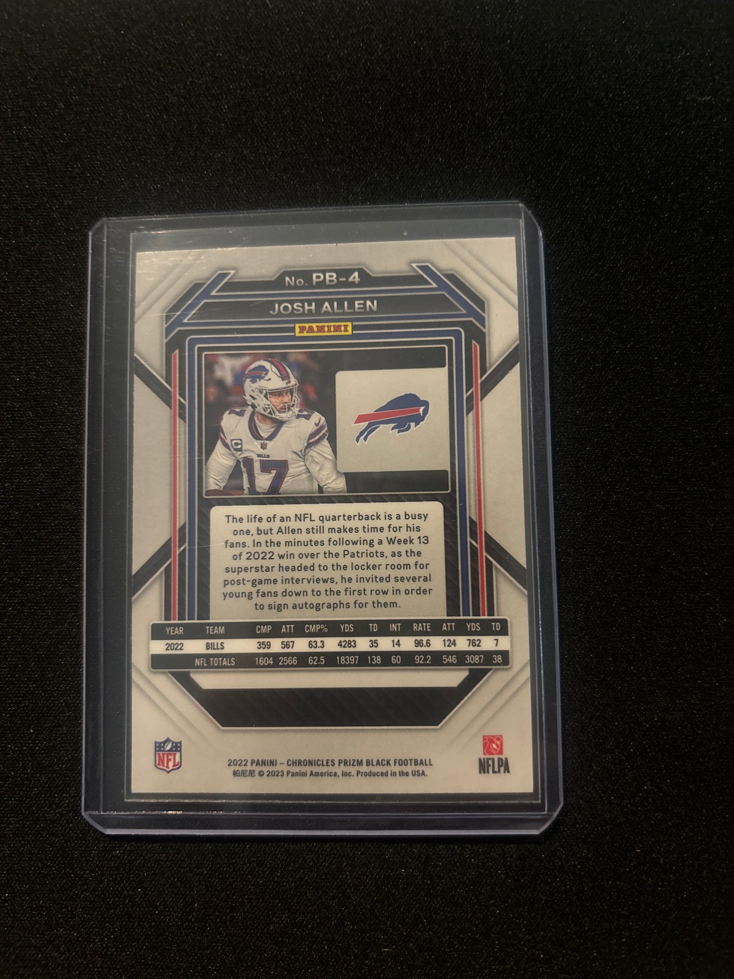 Josh Allen Panini Prizm PB-4