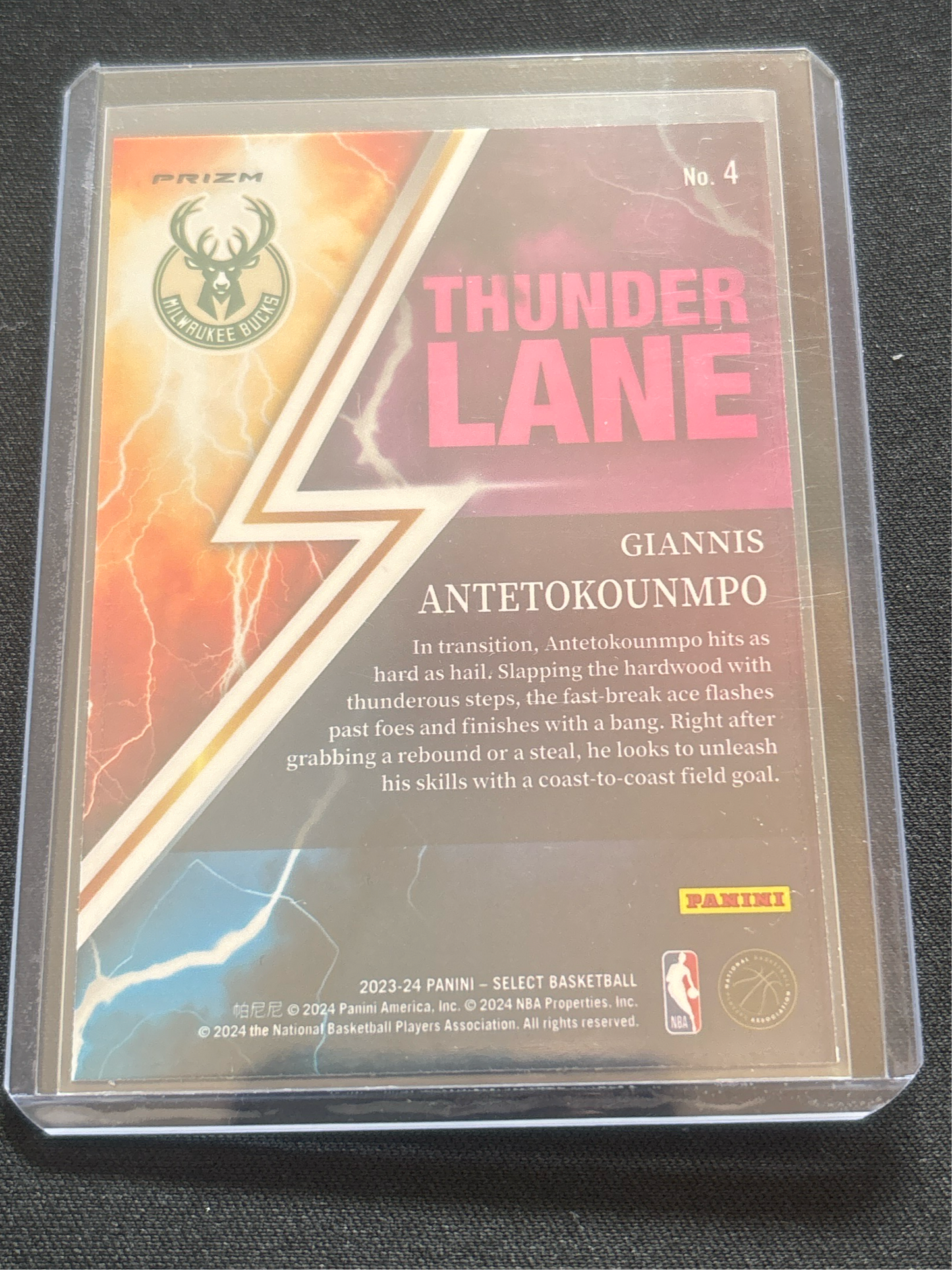 Giannis Antetokounmpo Panini Select Thunder Lane #4