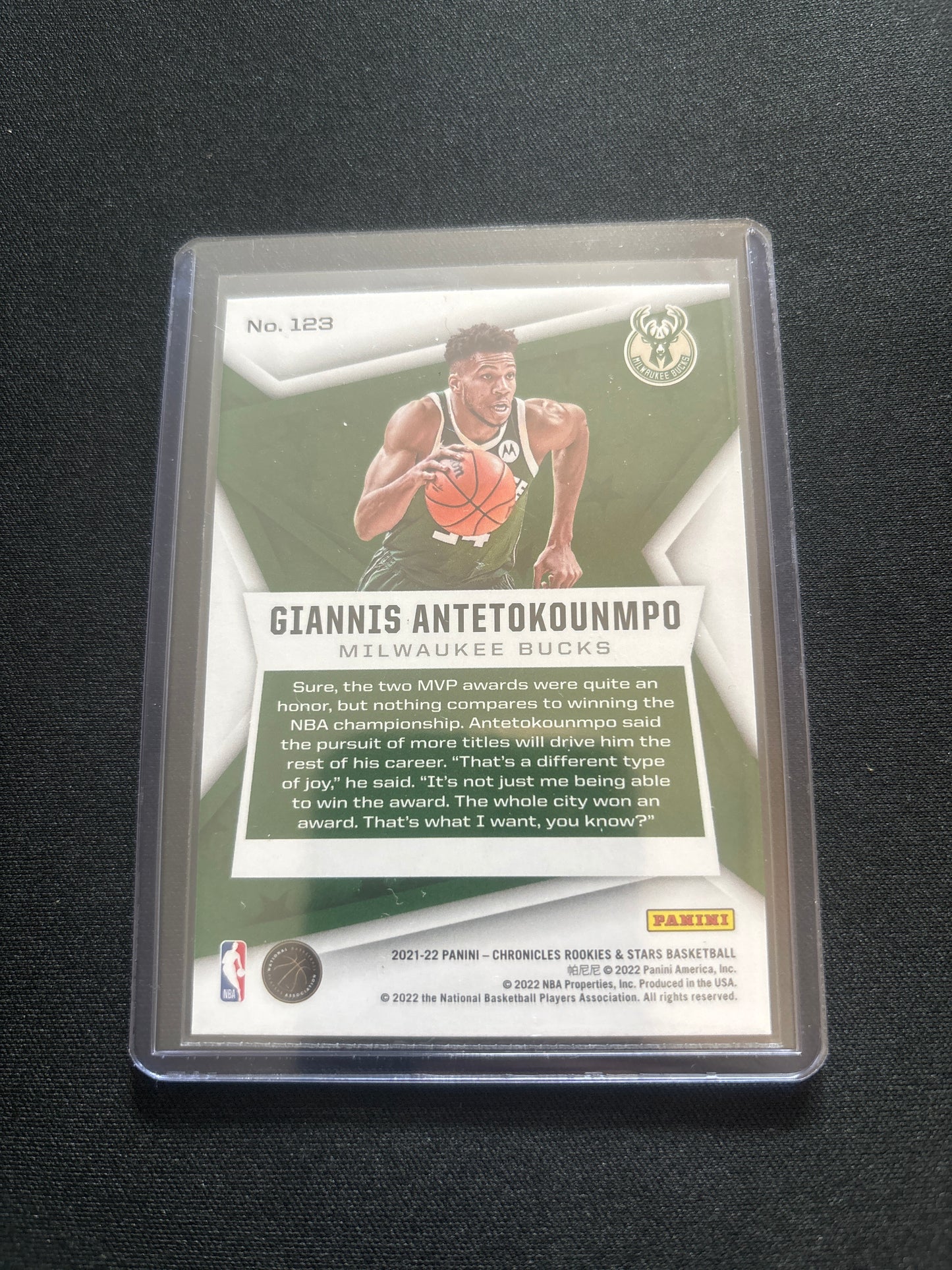 Giannis Antetokounmpo Panini Chronicles Rookies and Stars #123