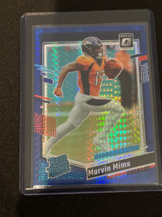 Marvin Mims Donruss Optic Rookie (Blue Hyper) #231