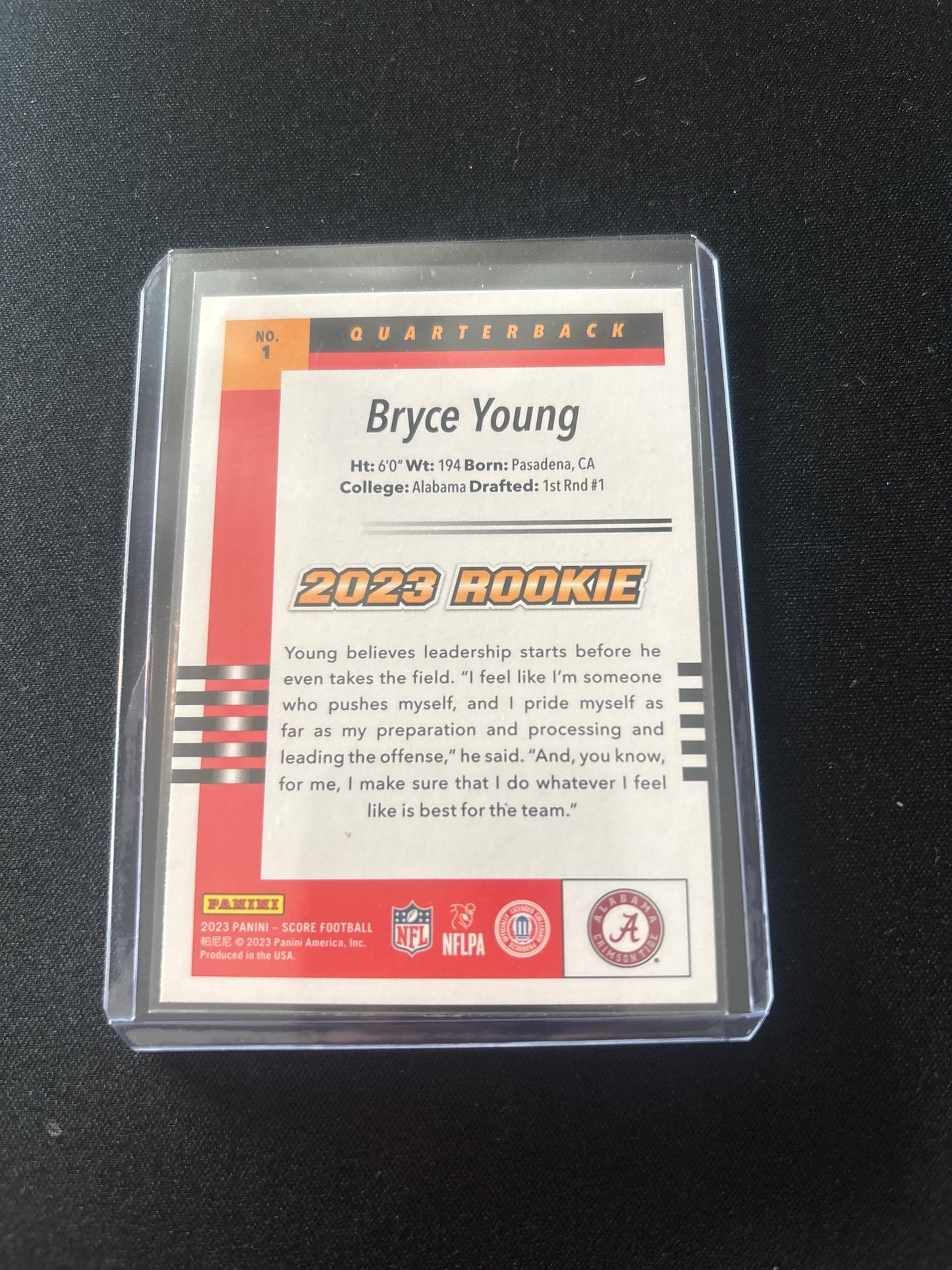 Bryce Young Score 2023 Rookie #1