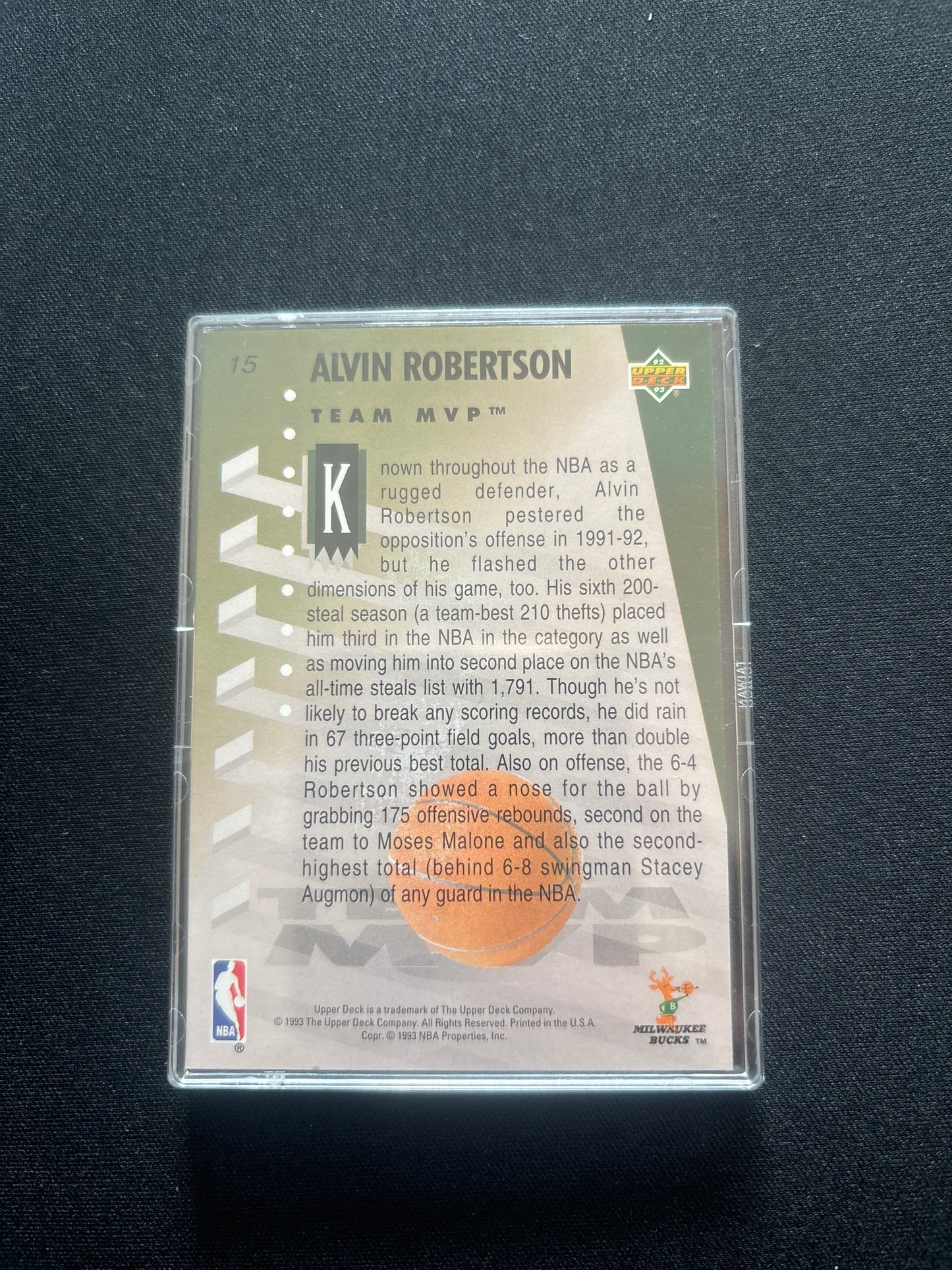 Alvin Robertson Upper Deck Team MVP Hologram #15