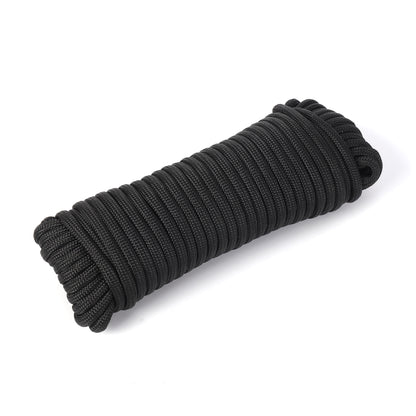 50 Foot 1100Lbs Paracord Rope, 100% Polyester, Black, Model 2112