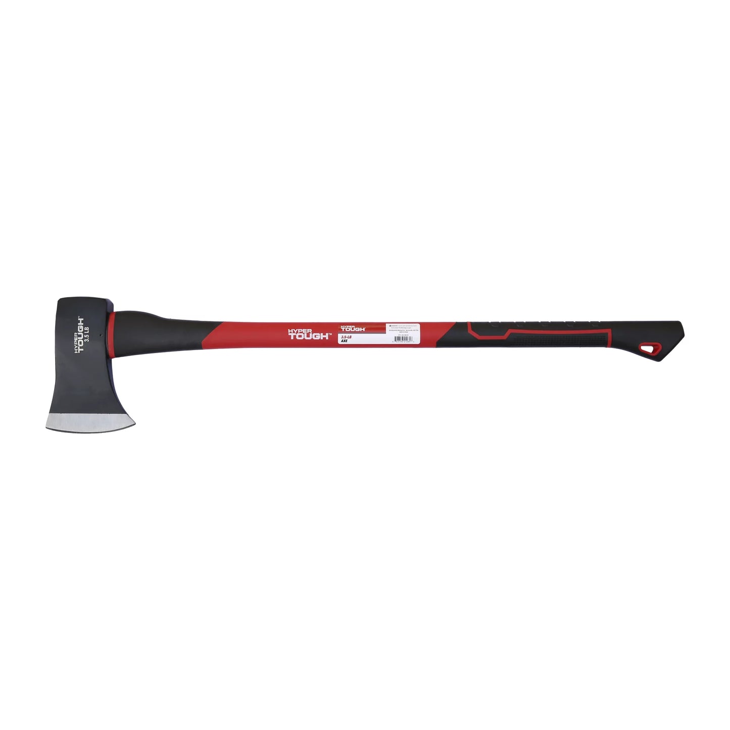 3.5 Lb Single Bit Axe with Red & Black Double Injection Fiberglass 34" Handle