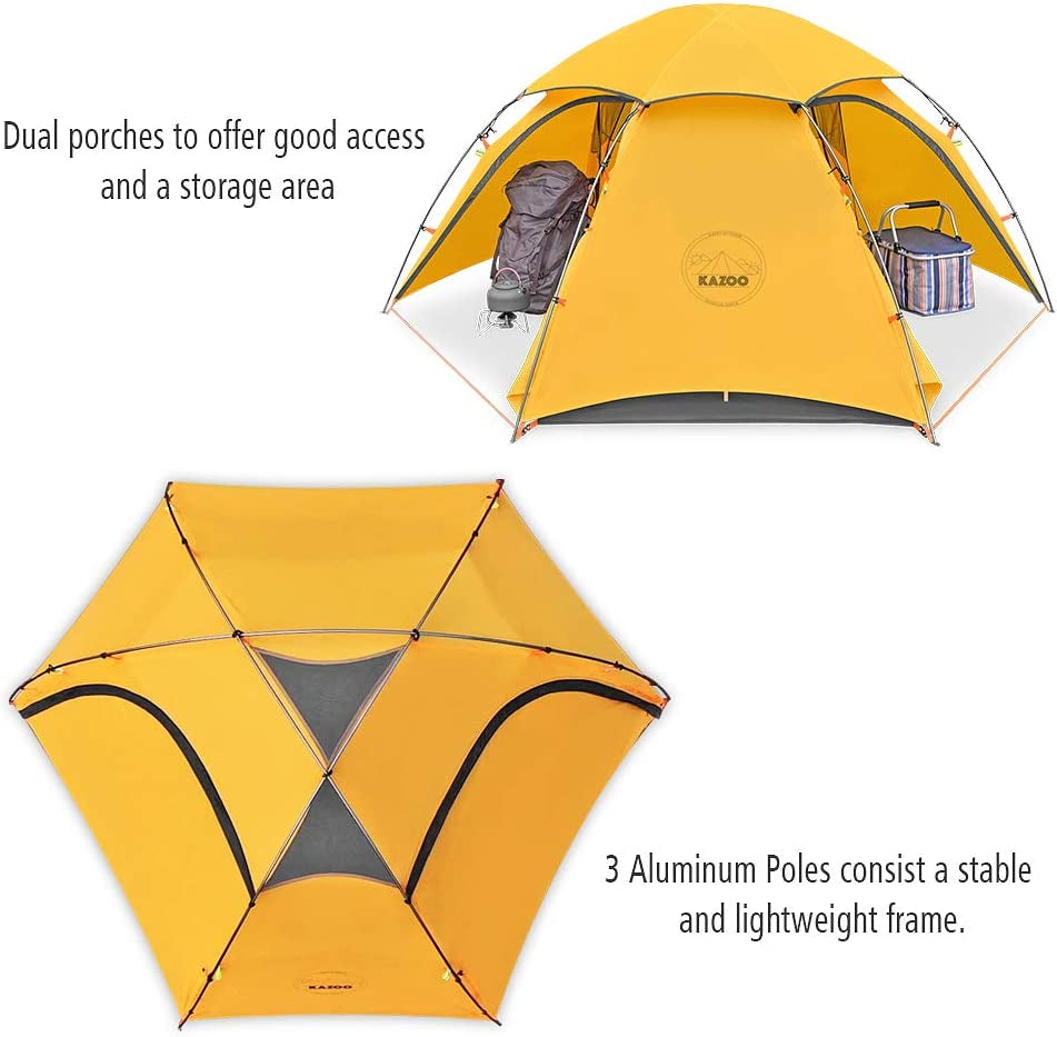 Lightweight Backpacking Tent 2 Person Waterproof Camping Tents 2 People Hiking Tents Two Person Aluminum Poles Double Layer