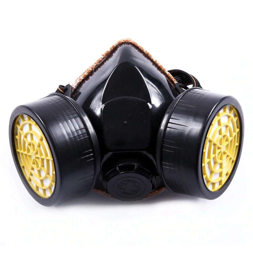 Emergency Survival Safety Respiratory Gas Mask Goggles &2 Dual Protection Filter